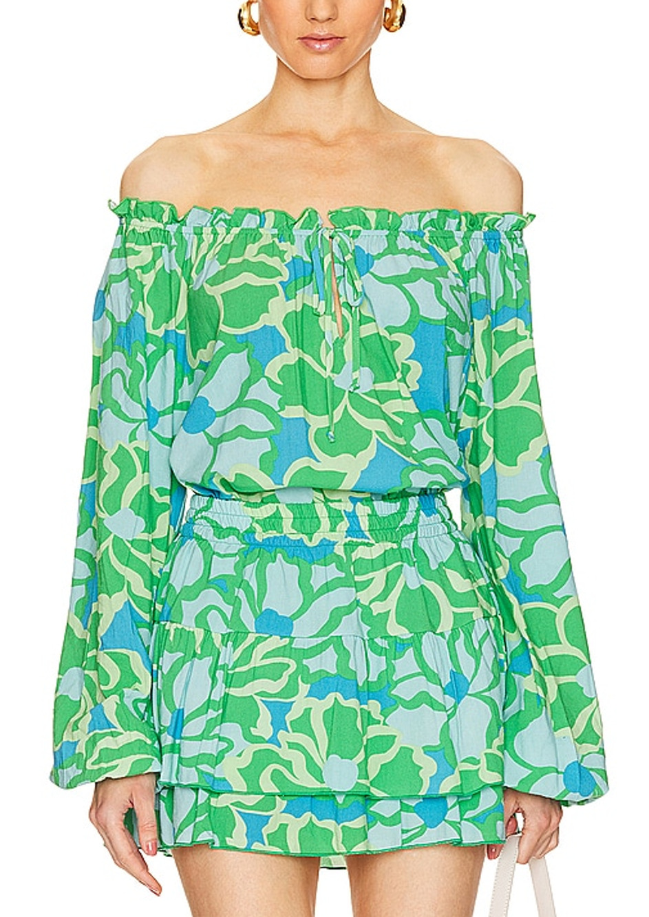 Show Me Your Mumu Floral Green Multi Margo Tunic Top Size S